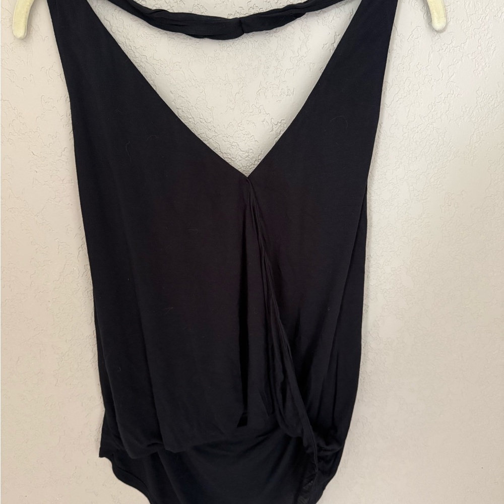 Black Backless Drape Top